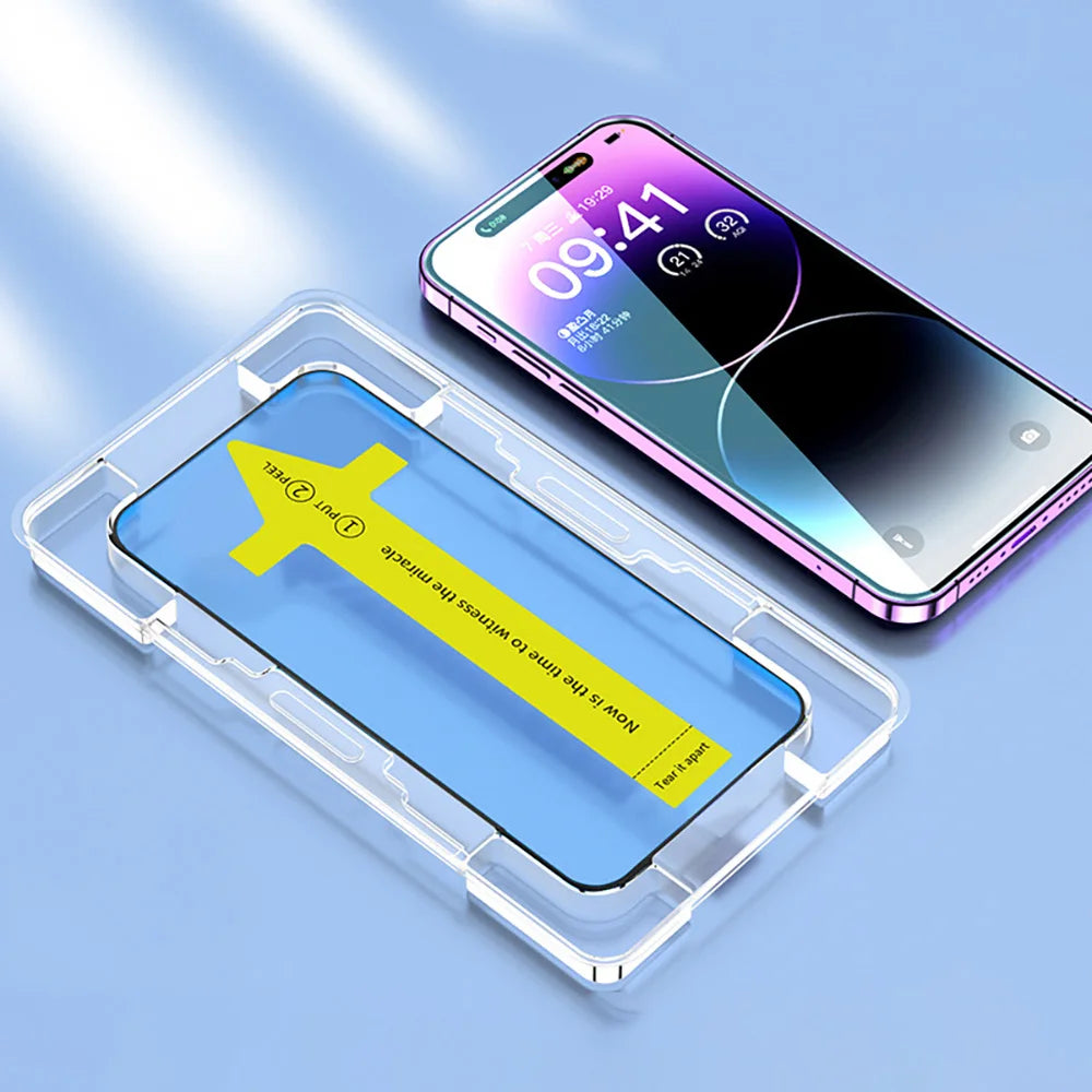 Dust-Free Tempered Glass Screen Protector for iPhone