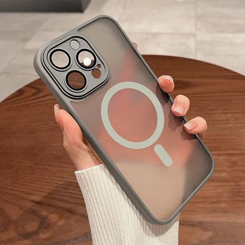 Magnetic Luxury Matte Translucent Armour Case