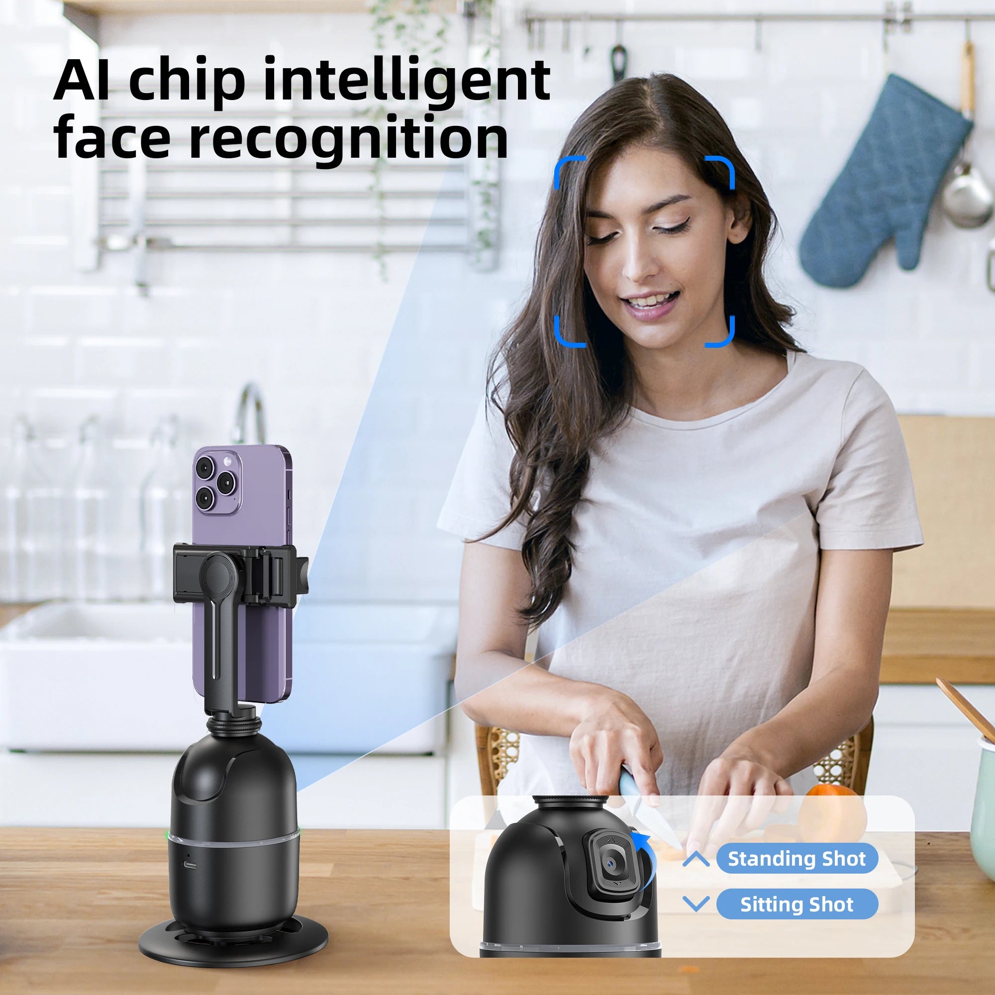 360° Auto Smart Face Tracking AI Gimbal