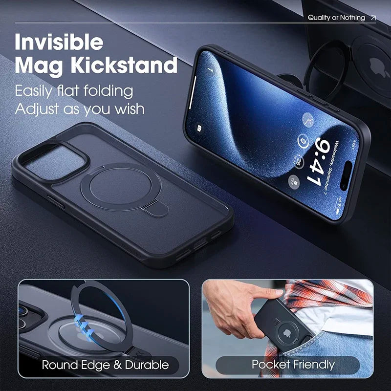 Magnetic Ring Stand Shockproof Case for iPhone